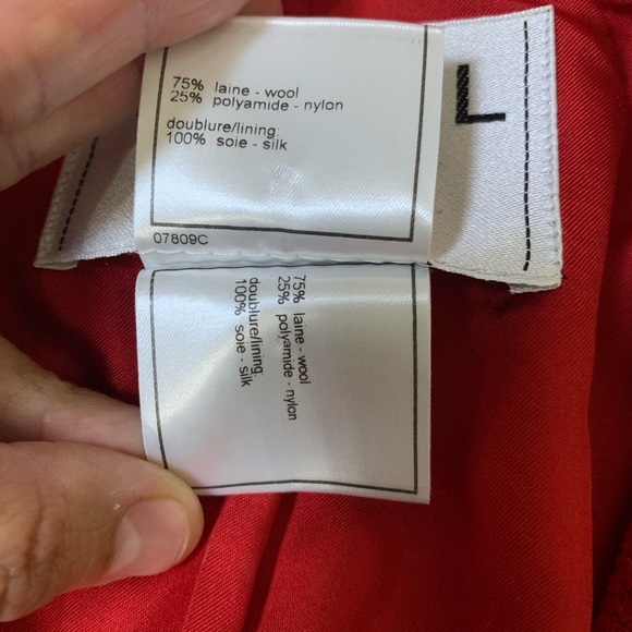 Vintage CHANEL 1998 Red Tweed 2 Piece Jacket Skirt Set Size‎ 46 - Picture 8 of 15